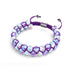 Arc-en-ciel violet | Argent | Bracelet Verre Double Galaxie